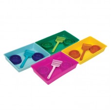 92984 - Kit bandeja higienica,pa higienica e 2 comedouros plastico cores diversas - Pollymer - 40x27x7cm 