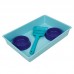 Kit bandeja higienica,pa higienica e 2 comedouros plastico cores diversas - Pollymer - 40x27x7cm 