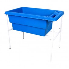 93127 - Banheira Plástica Azul com Suporte Branco - Club Pet Ferri- 150Litros - com degrau interno removível