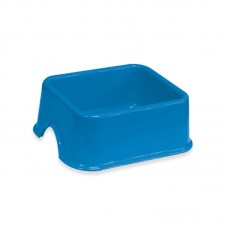 93153 - Comedouro Plástico Quadrado N3 Azul 1Litro - Furacão Pet - MEDIDAS: L16XA7XC14CM 