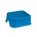 Comedouro Plástico Quadrado N3 Azul 1Litro - Furacão Pet - MEDIDAS: L16XA7XC14CM 