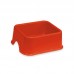 Comedouro Plástico Quadrado N3 Vermelho 1Litro - Furacão Pet - MEDIDAS: L16XA7XC14CM 