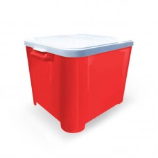 93175 - Porta Ração Plastico Container suporta até 15kg - Vermelho - Furacao Pet - MEDIDAS: A32XC38XL34CM 
