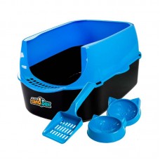 93687 - Bandeja Higienica Plastico Furba SandBox Acomp 1 pá e 2 Comedouros Azul - Jel Plast