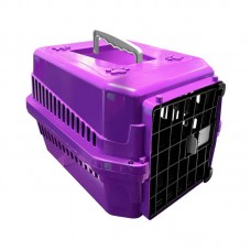 93957 - Caixa de transporte mec box lilas e preto N1 - Mec Pet - 32x26x22cm 