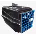 Caixa de transporte Mec Box Preto com porta Azul N1 - Mec Pet - COMP:32CM X LARG:26CM X ALT22CM