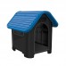Casa plastica Dog Home N4 preto com teto Azul - Mec Pet - TAMANHO: A:65 X L:55 X C:73CM 