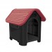 Casa plastica Dog Home N4 Preto com teto Vermelho - Mec Pet - TAMANHO: A:65 X L:55 X C:73CM 
