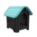 Casa plastica Dog Home N4 Preto com teto Verde Tiffany - Mec Pet - TAMANHO: A:65 X L:55 X C:73CM 