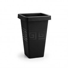 94689 - Vaso plastico grego quadrado preto 19,5L - Plasmont - 29,2x29,2x44,3cm