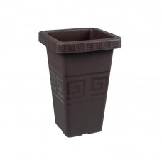 94694 - Vaso plastico grego quadrado cafe 4,5L - Plasmont - 19x19x27cm