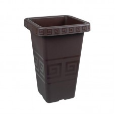 94698 - Vaso plastico grego quadrado cafe 7L - Plasmont - 22x22x31cm