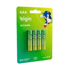 95072 - Pilha Alcalina AAA blister 4un -Elgin-Ideal para aparelhos que requerem descargas de energia rápidas