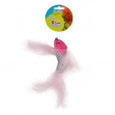 97079 - BRINQ PELUCIA PEIXE C/PLUMA ROSA P*0